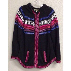 Cusco Alpaca 100% Alpaca Full Zip Hoodie Sweater Made in Peru Women's Large